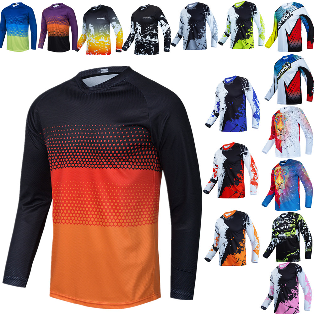 Mountain Biking Youth - Koszulka Motocrossowa Dziecięca z Długim Rękawem,